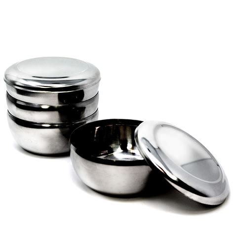 Stainless Steel Korean Traditional Rice Bowl with Lid Lunch Box 